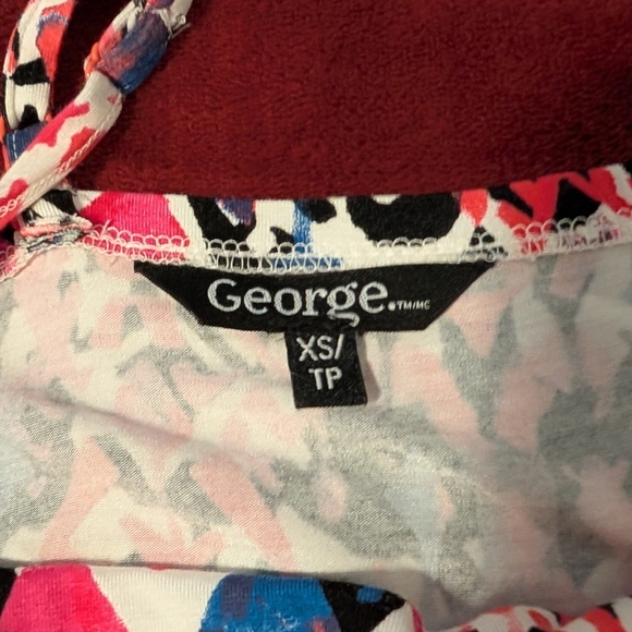 George Pink and Blue Patterned Dress - Picture 2 of 3